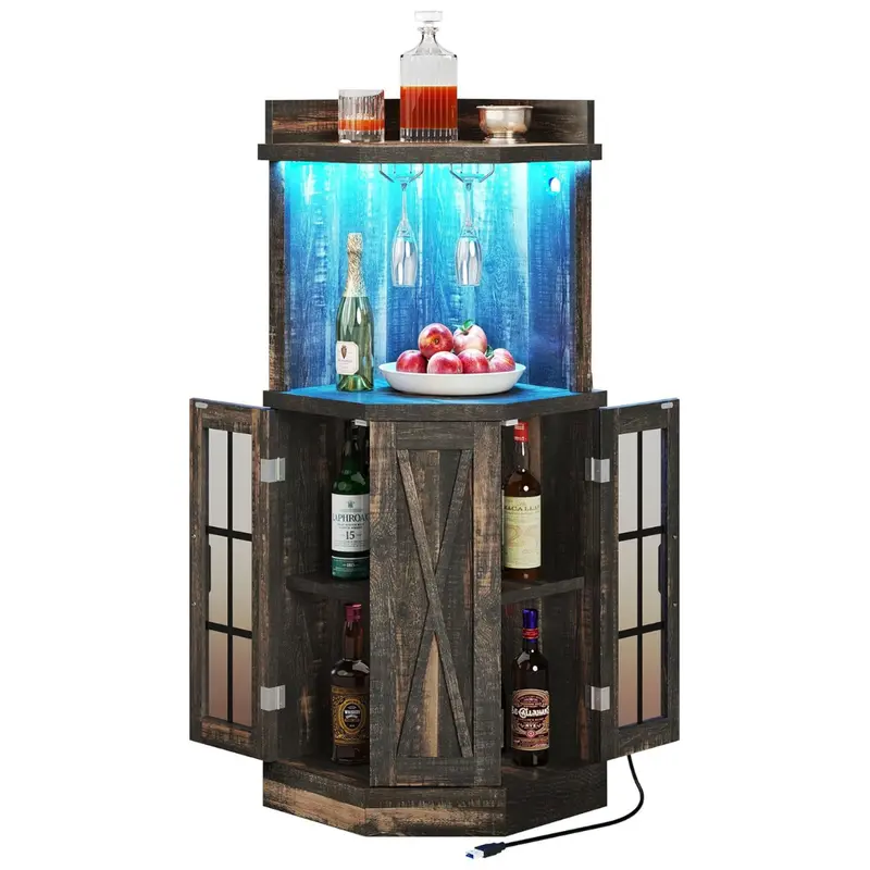 Dwvo 53" Farmhouse Corner Wine Cabinet 1