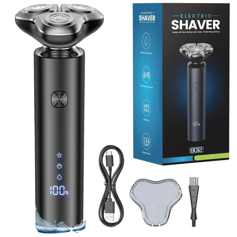 Eboboin Men's Electric 3-Blade Rotary Touch Switch Shaver 1