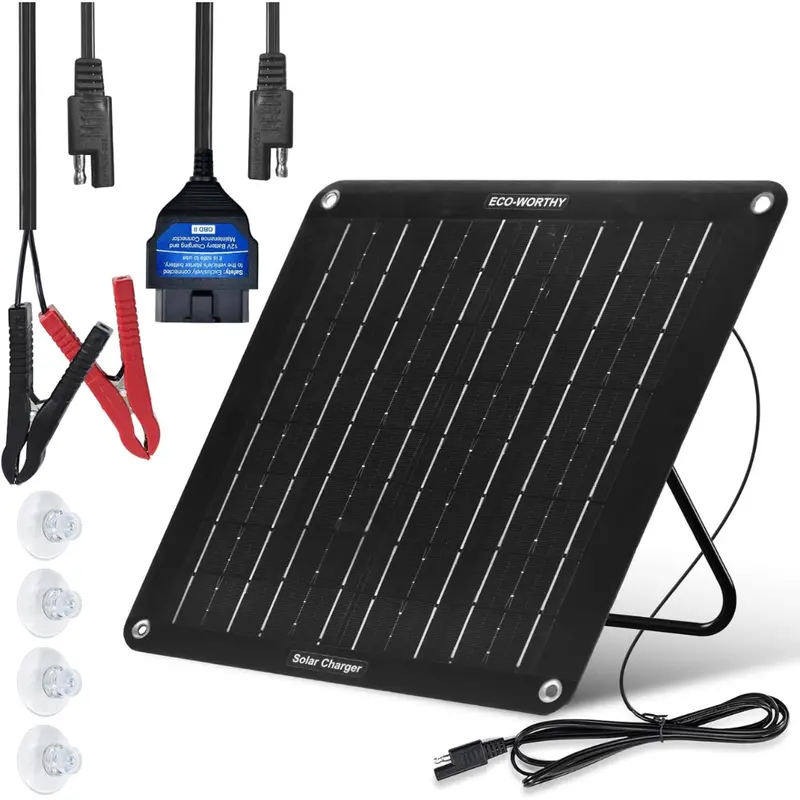 Eco-Worthy 10W Solar Battery Trickle Charger With 12V Waterproof Panel 1