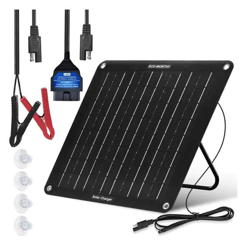 Eco-Worthy 10W Solar Battery Trickle Charger With 12V Waterproof Panel 1