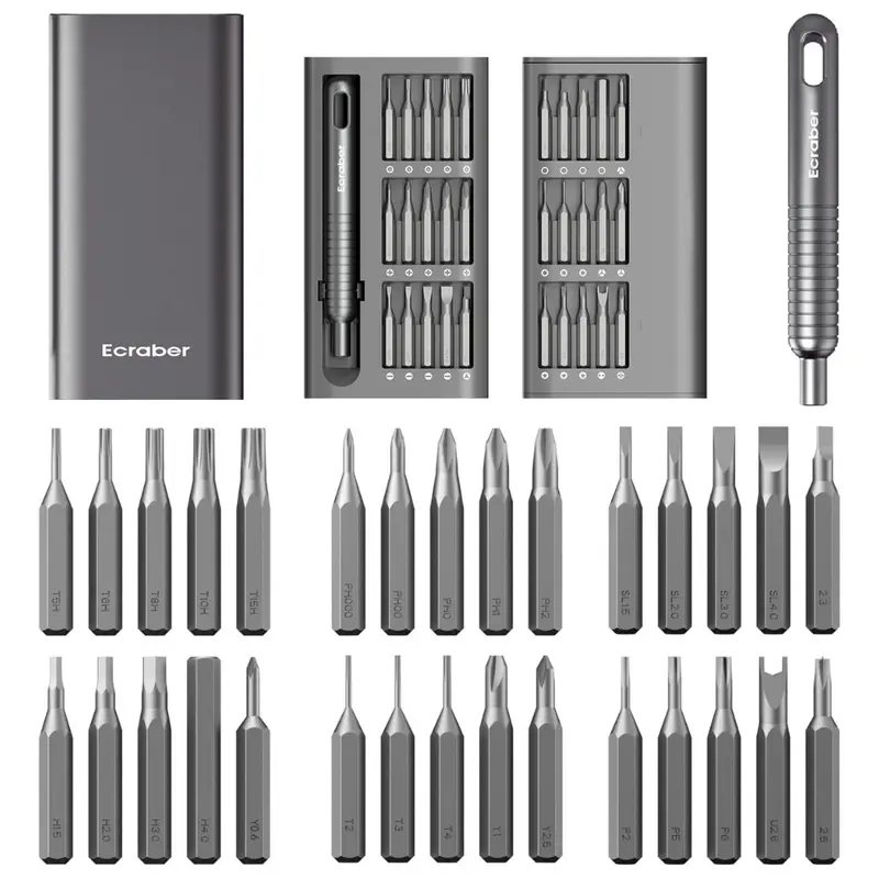 Ecraber 34-In-1 Mini Electric Precision Screwdriver Sets 1