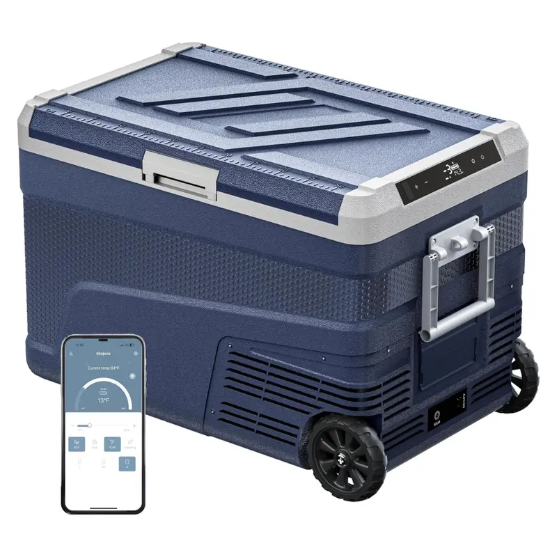 Ekojuce 45L 12 Volt Portable Car Refrigerator Freezer With Wheels 1