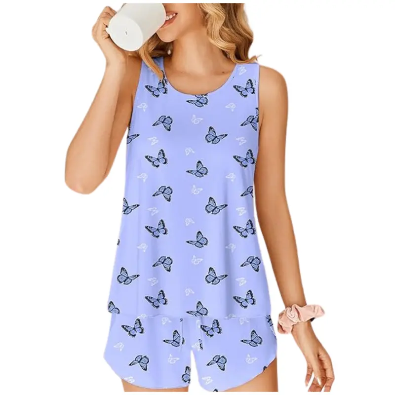 Ekouaer Women's Soft Comfy Tank Tops & Split Shorts Pajama Sets (Various) 1