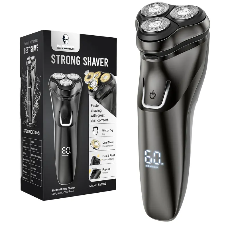 Electric Cordless: Wet/Dry Rotary Shaver For Men 1