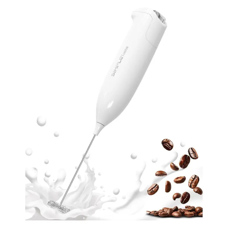Electric Foam Handheld Milk Frother W/ Stainless Steel Whisk 1