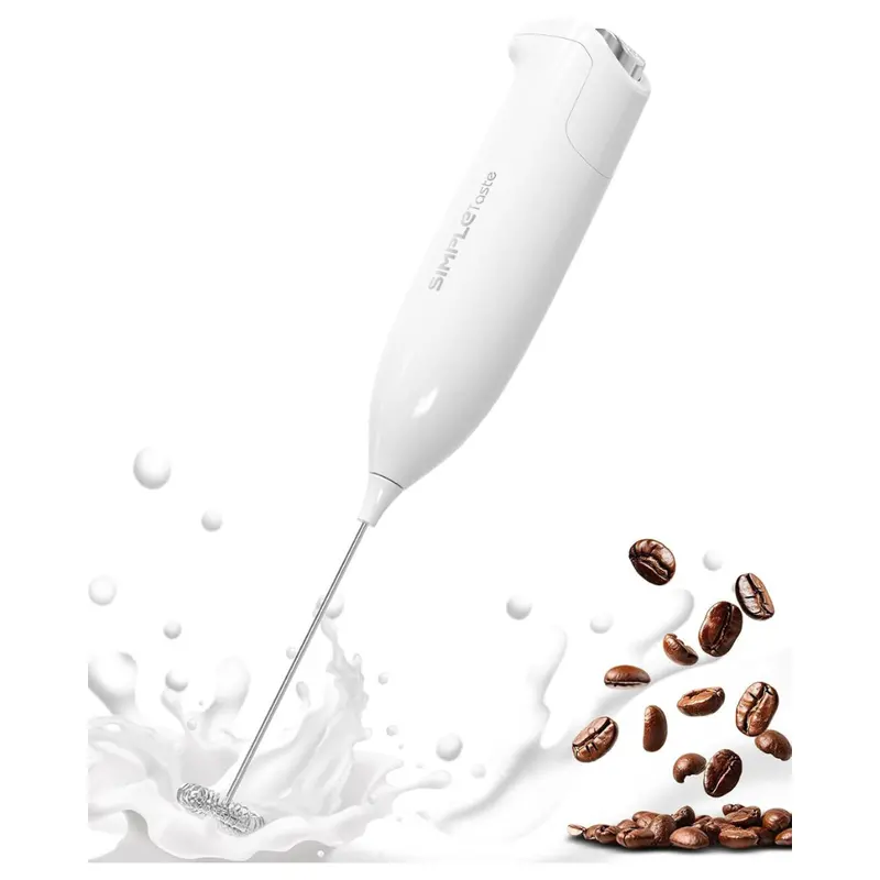 Electric Foam Handheld Milk Frother W/ Stainless Steel Whisk 1