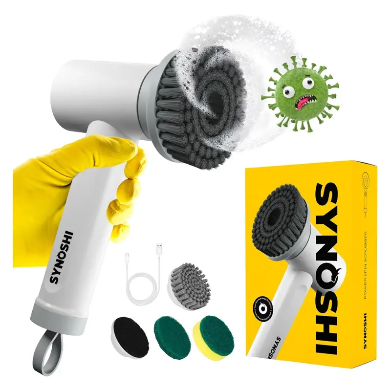 Electric Spin Scrubber Power Cleaning Brush With 3 Heads 1