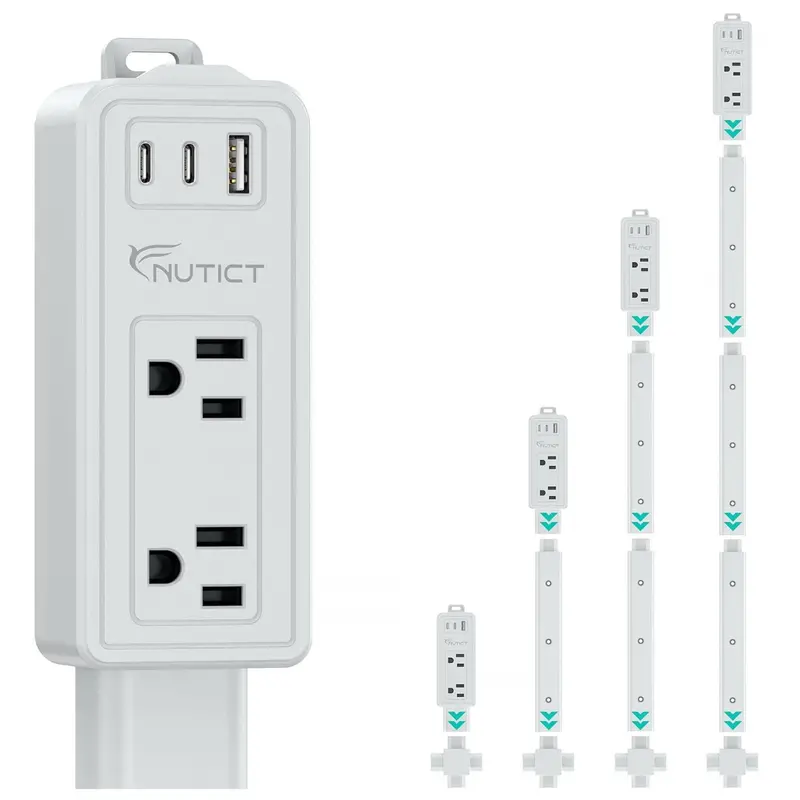 Electrical Outlet Extender Stick, 2 Ac Outlets & 2 Usb-C & 1 Usb-A Port 1