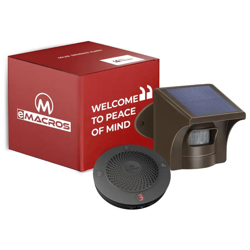 Emacros 1/2 Mile Long Range Solar Wireless Driveway Alarm 1
