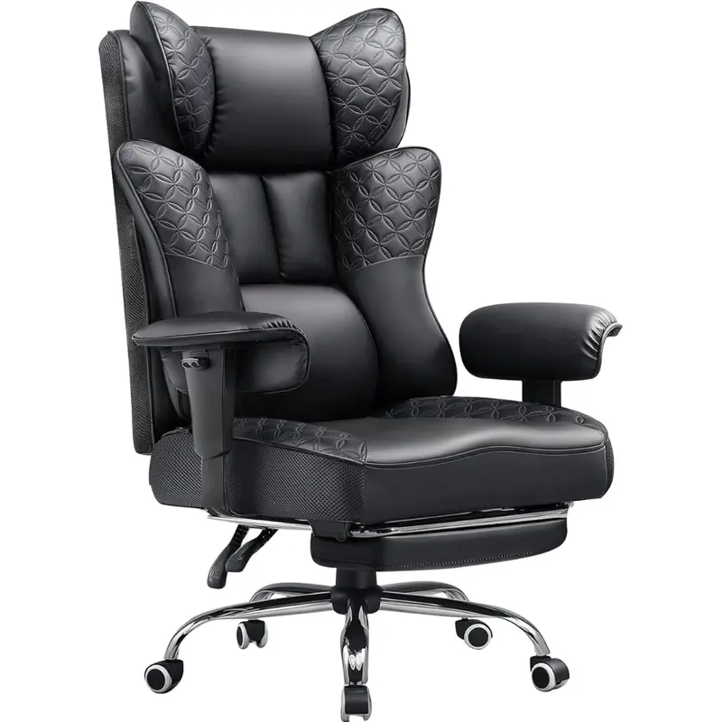 Ergonomic Big & Tall Deluxe Embossing Leather Office Chair 1