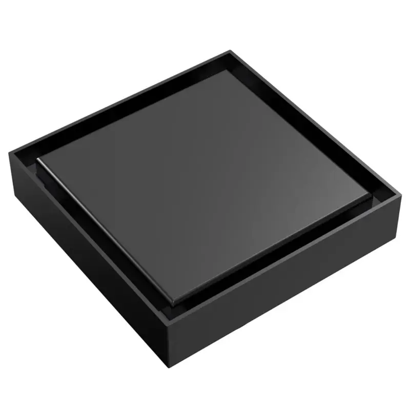 Everstein 4" Square Shower Drain (Sfs-3065-Bk) 1