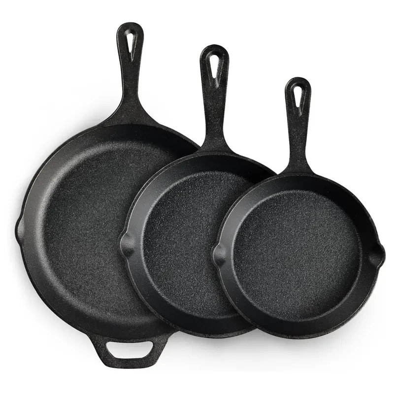 Ewfen Cast Iron Skillet 3-Piece Set 1