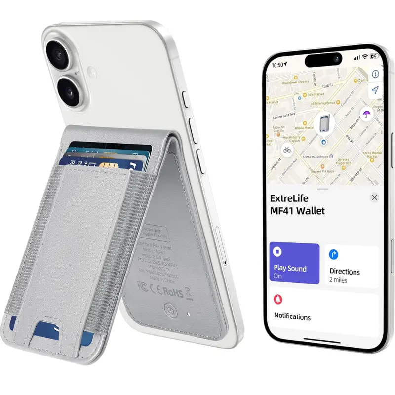 Extrelife 8-Card Holder Rfid Blocking Magsafe Wallet W/ Apple Find My 1