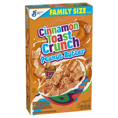 Family Size Box Cinnamon Toast Crunch Peanut Butter Breakfast Cereal 1