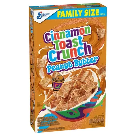 Family Size Box Cinnamon Toast Crunch Peanut Butter Breakfast Cereal 1