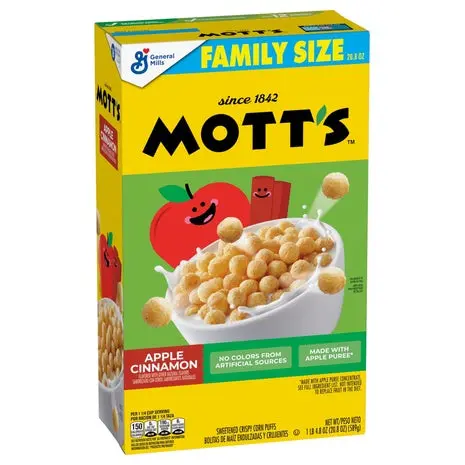 Family Size Box Mott's Apple Cinnamon Cereal 1