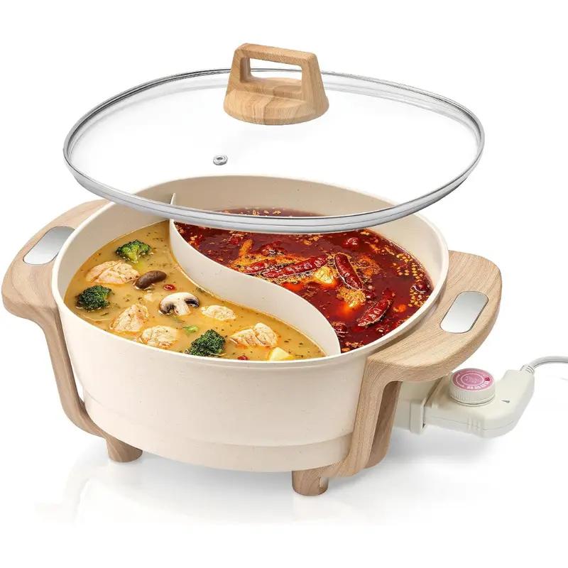 Fgj 1500W Fast Heating Electric 6L Hot Pot W/ Divider 1