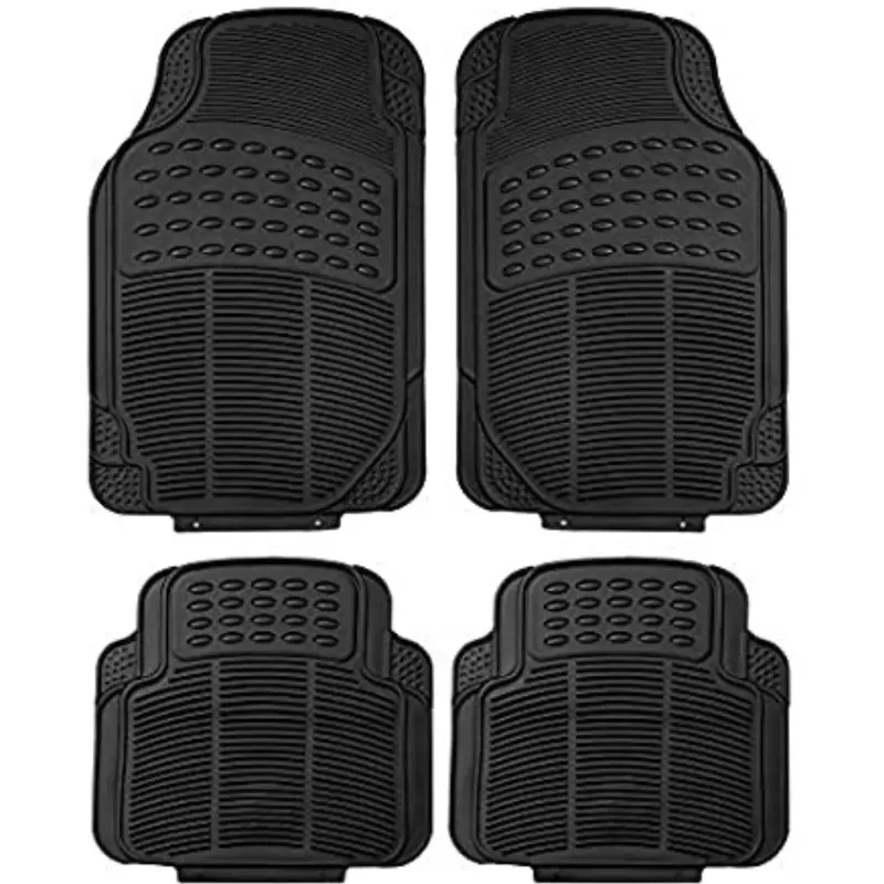 Fh Group Automotive Heavy-Duty Rubber Floor Mat Set 1