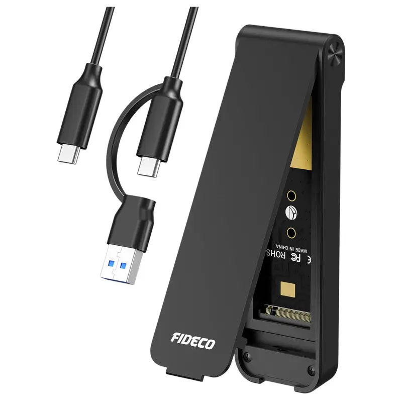 Fideco M.2 Nvme Ssd Enclosure (M & M+B Key, 2230/2242/2260/2280, Usb 3.2 Gen 2) 1