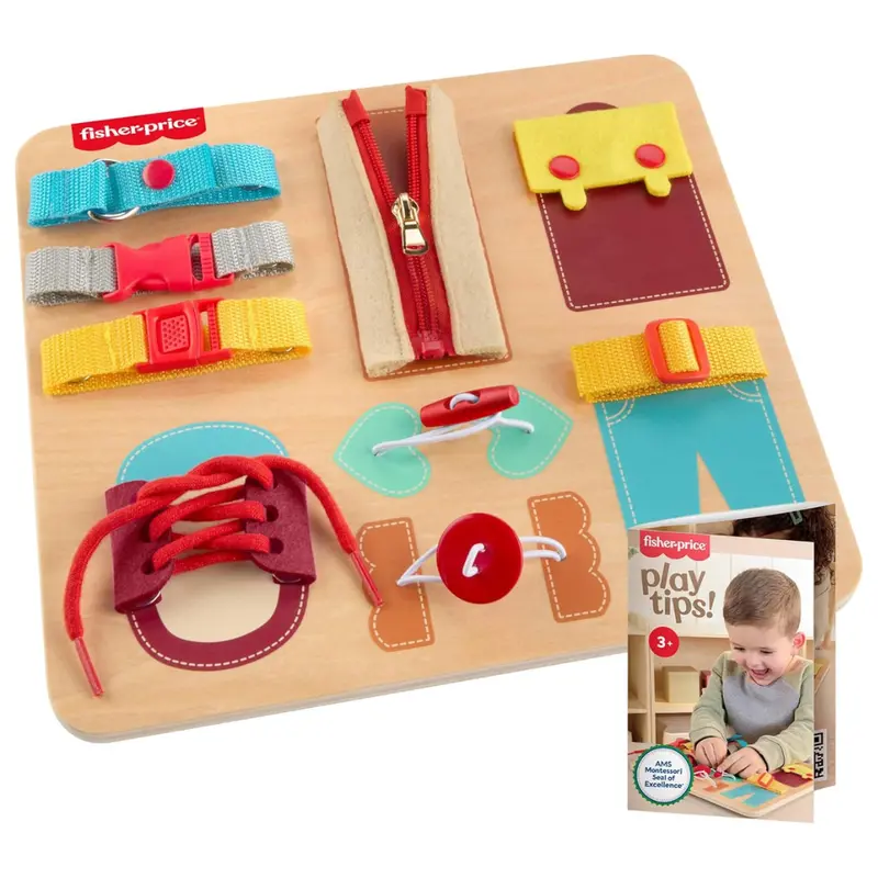 Fisher Price Wood Montessori Activity Toy Dressing Board 1