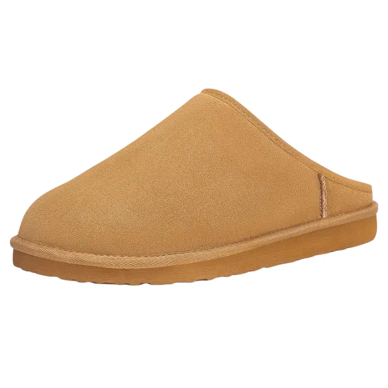 Fitory Men's Winter Genuine Leather Slippers 1