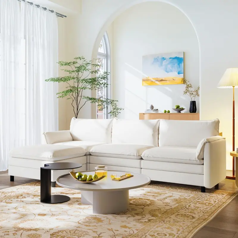Flexispot 100.4" Sf6 Cloud Modular Sectional Sofa W/ Storage Ottoman 1