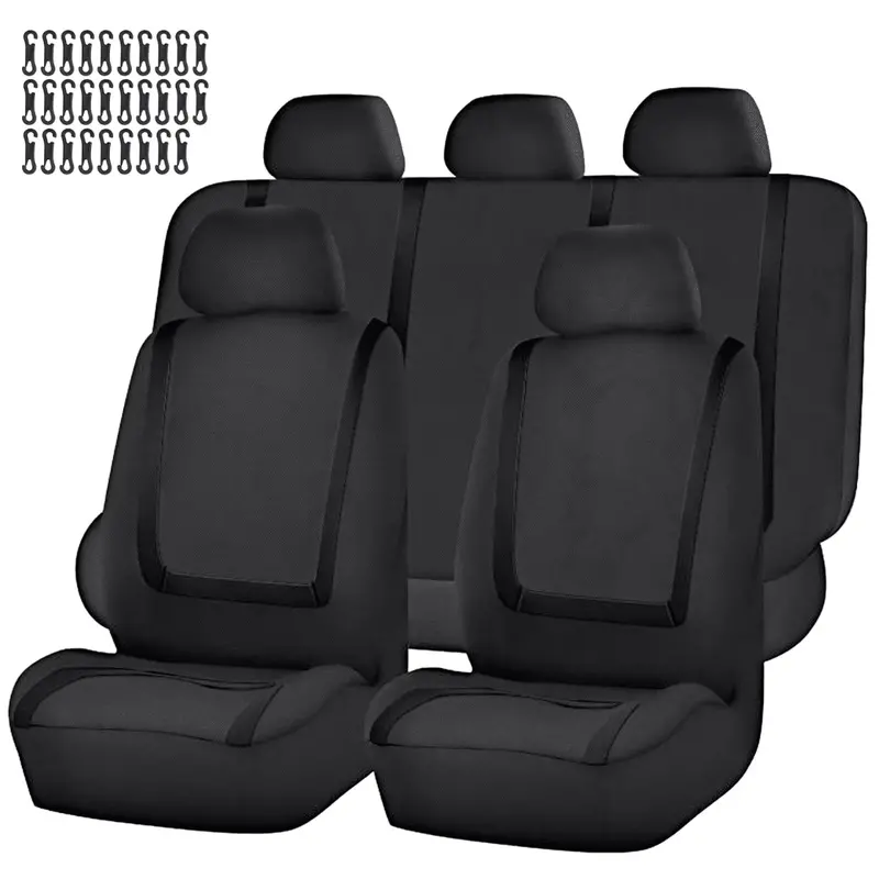 Floray 9-Piece Polyester Car Seat Covers For Compact Sedans 1