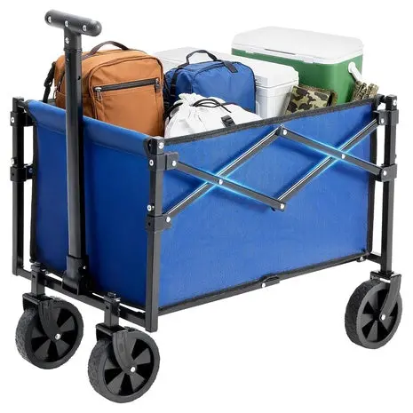 Foldable Wagon Cart With Flexible Handle & Wheels 1