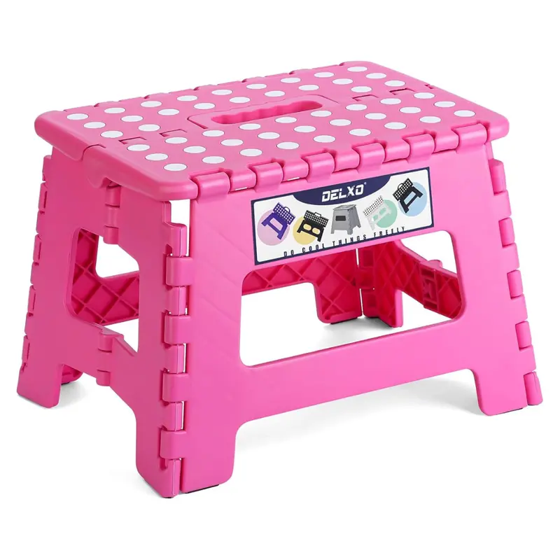 Folding 9" Non Slip Step Stool With Handle (3 Colors) 1