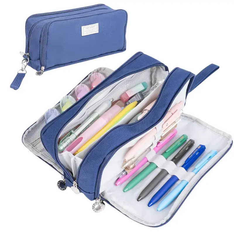 Four Candies 3-Compartment Large Pencil Case W/ Removable Handle 1