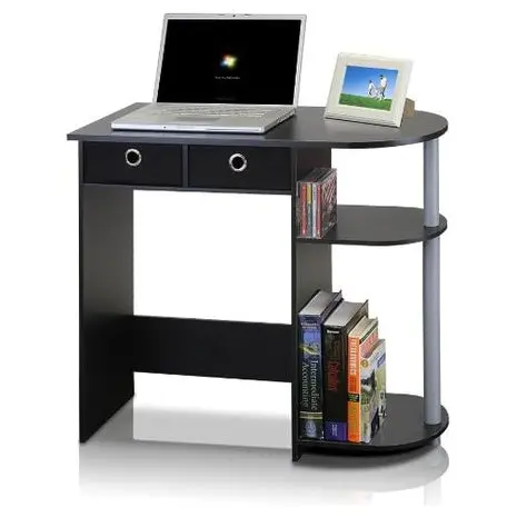 Furinno 31.5” Desk With Shelves & Storage Bins 1