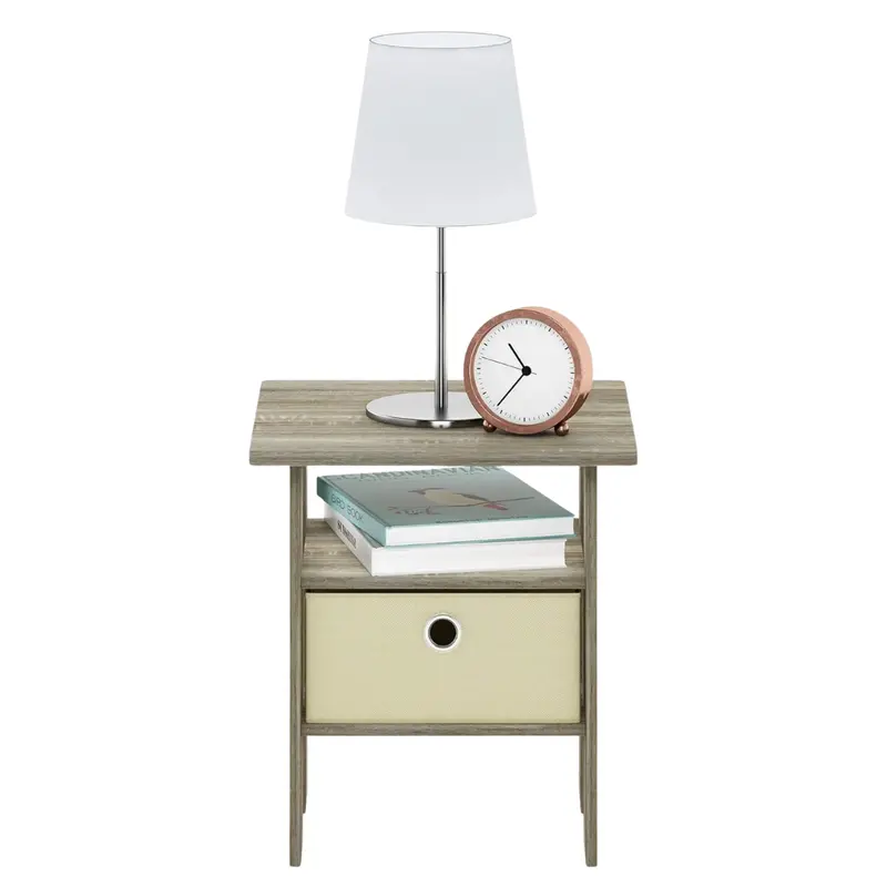 Furinno Andrey End Table / Side Table / Night Stand / Bedside Table With Bin Drawer 1