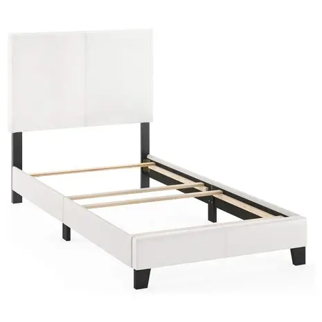 Furinno Pessac Pu Leather Upholstered Twin Bed Platform 1
