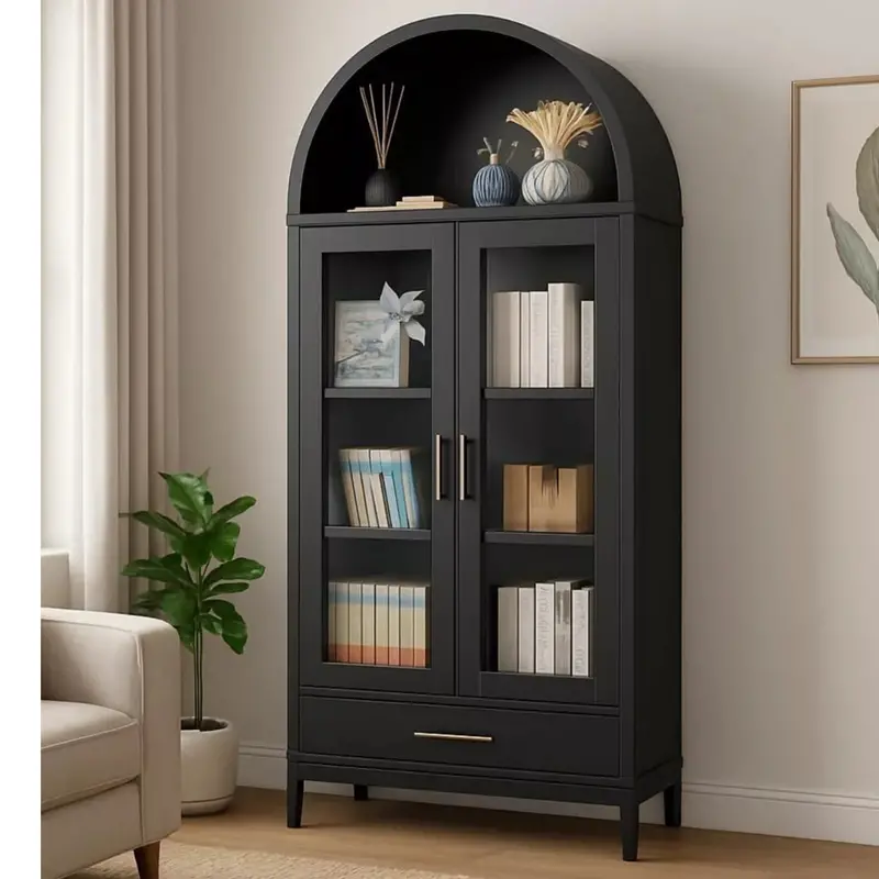 Gaomon 1 Drawer & 2 Doors Arched Fluted Storage Cabinet 1