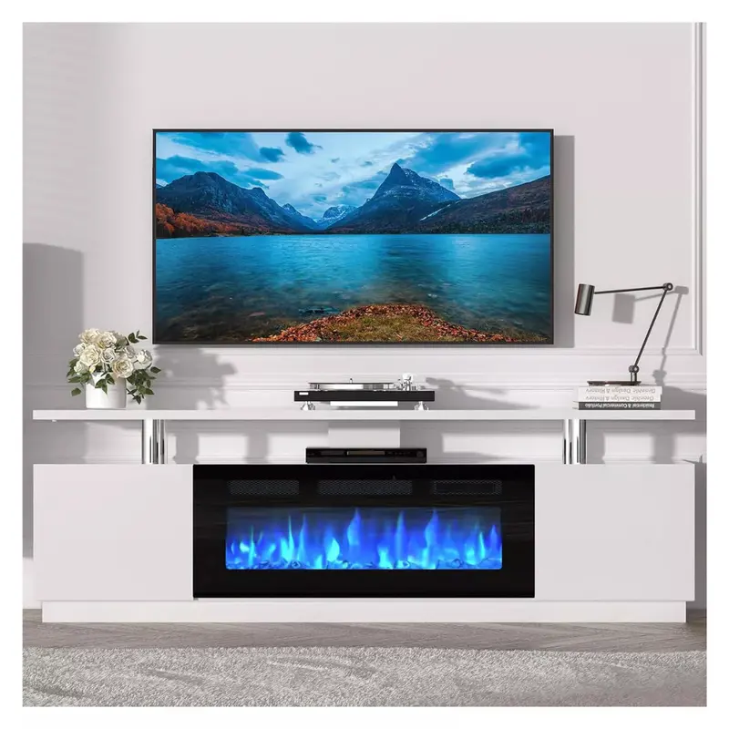 Gaomon 70" Tv Stand With 36" Electric Fireplace Insert 1