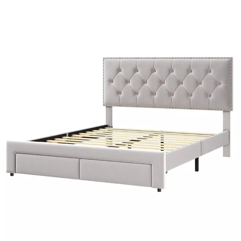 Gaomon Bed Frame With 2 Storage Drawers (Queen) 1