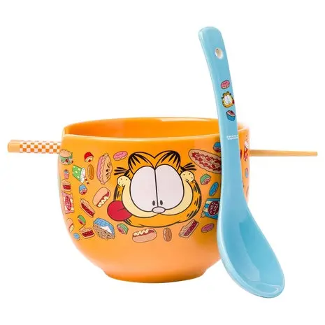 Garfield Ramen Bowl With Chopsticks & Spoon 1