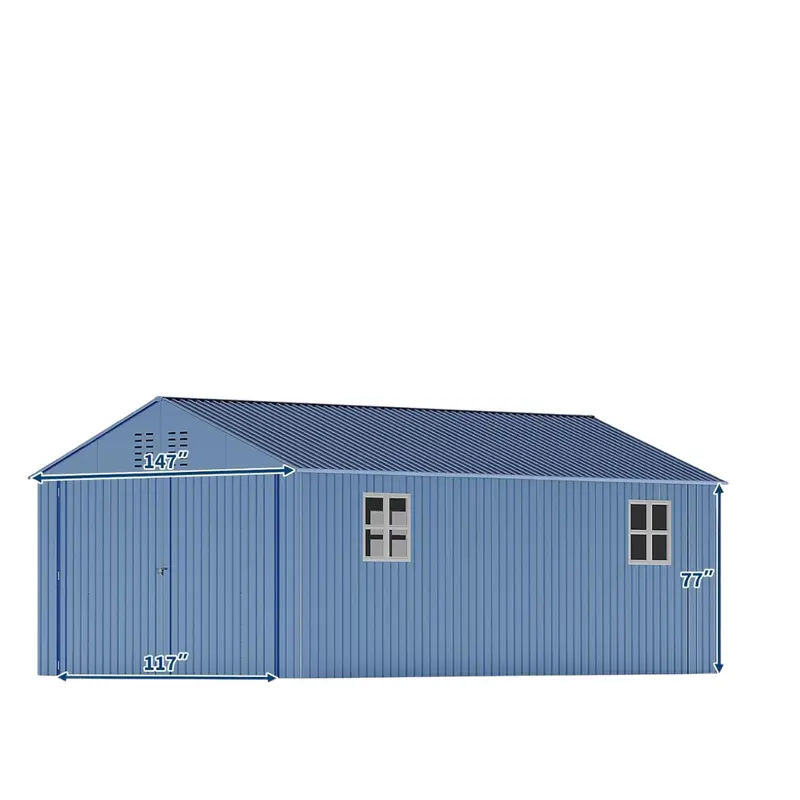 Garveelife 12Ft X 20Ft Metal Enclosed Carport With Steel Roof 1