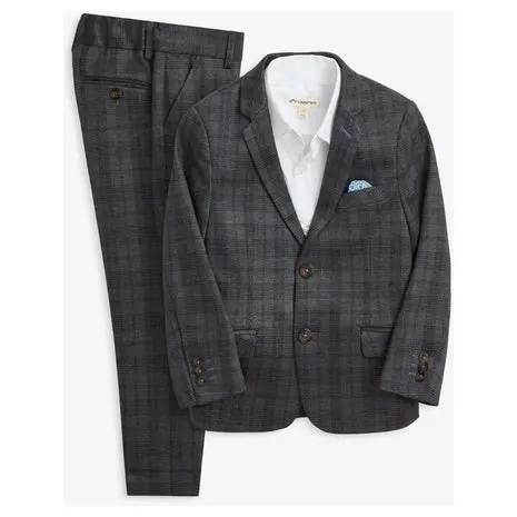 Gentleman's Plaid Stretchy Mod Suit 1
