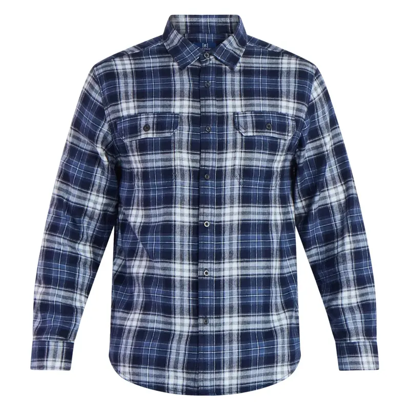 George Men's And Big Men's Double Pocket Flannel Shirt 1