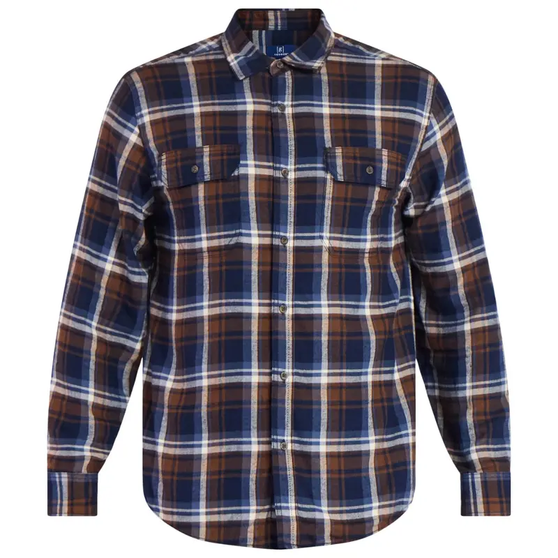 George Men's And Big Men's Double Pocket Flannel Shirt 1