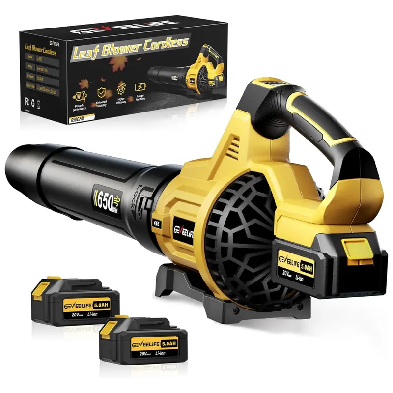 Geveelife 650Cfm Cordless Leaf Blower With 2 X 5Ah Batteries & Charger 1