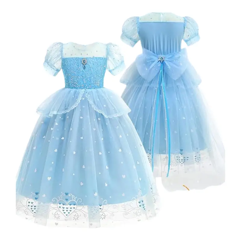 Girls Princess Costume Set W/ Crown, Magic Wand & Trailing Bow 1