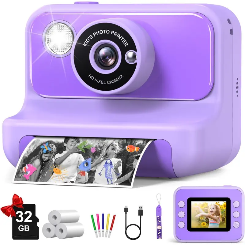 Gofunly Instant Print 1080P Digital Video Camera W/ 32Gb Card 1