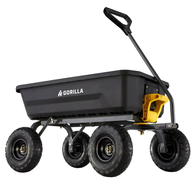 Gorilla Carts 10" Tires 4 Cu. Ft. 600 Lb. Poly Garden Cart 1
