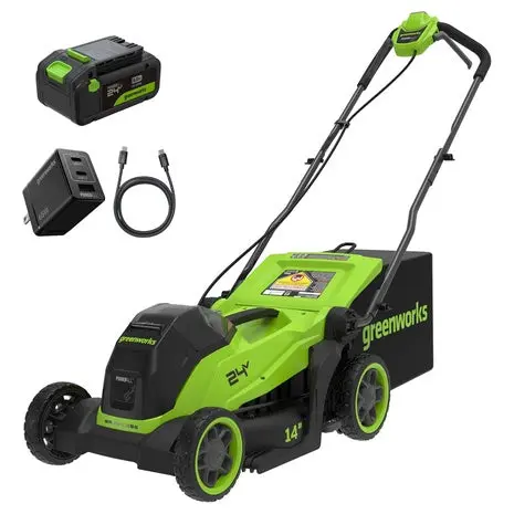 Greenworks 24V 14″ Brushless Cordless Lawn Mower Kit 1