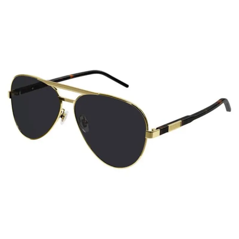 Gucci Gg1163s 001 Men's Aviator Sunglasses (Black / Gold) 1