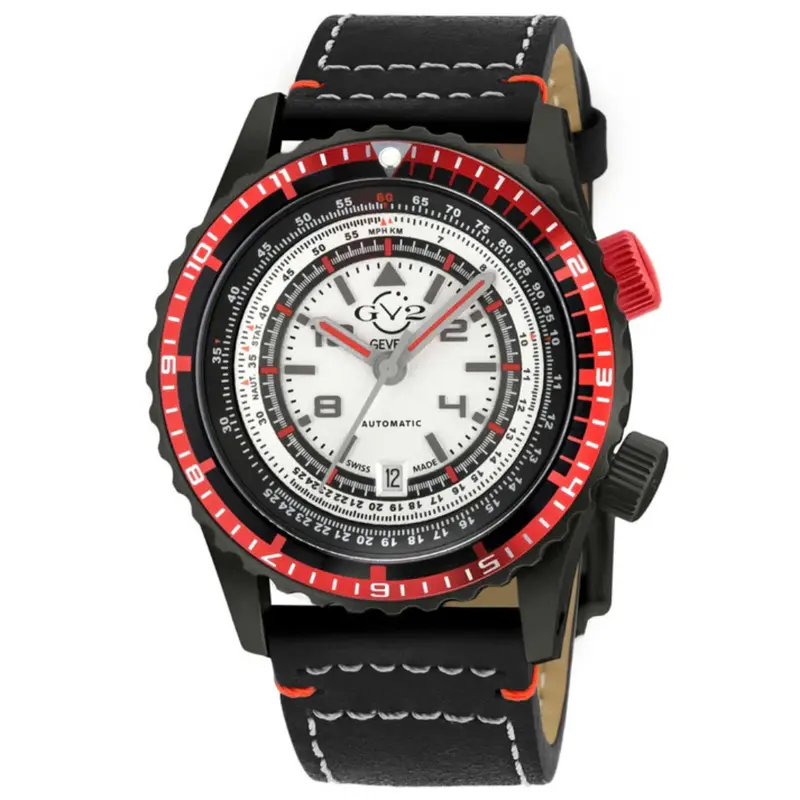 Gv2 By Gevril Men's 3508S Automatic Black Leather Swiss Wristwatch 1