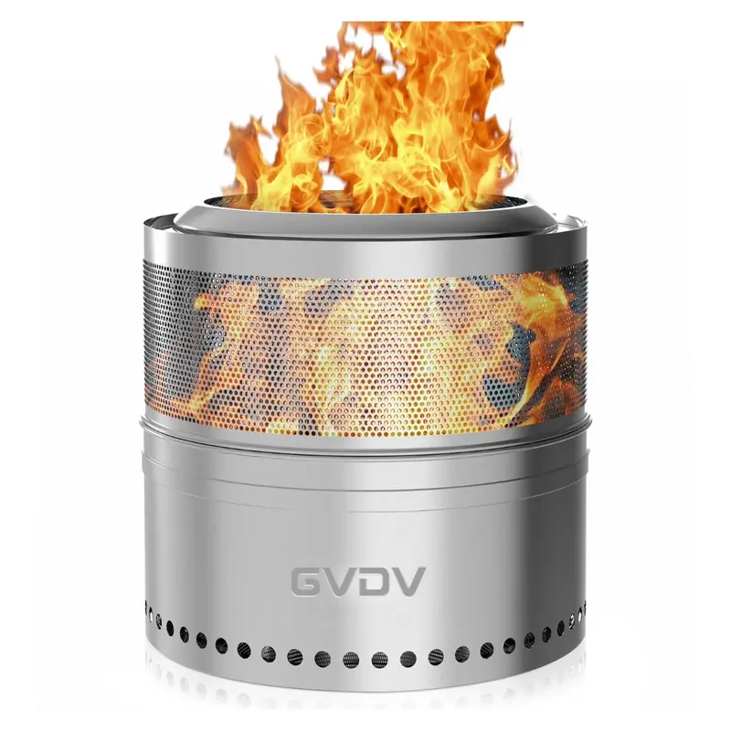 Gvdv 18" Camping Smokeless Fire Pit With Bag 1