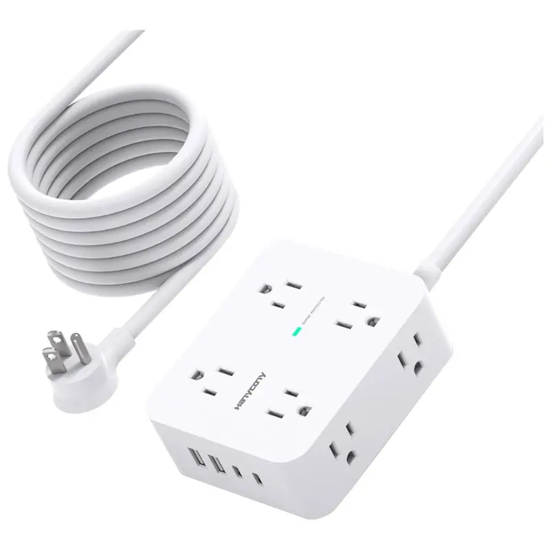 Hanycony 10Ft Extension Cord Surge Protector 1